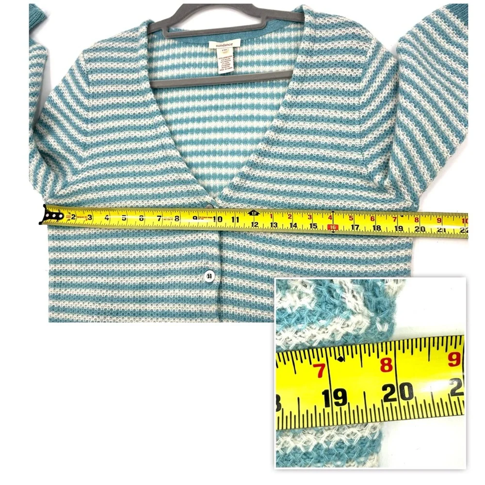Sundance Cardigan Sweater Womens Medium Petite Wool Mohair Blend Preppy Coastal